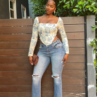 Babetown Bootcut Jeans - Medium Blue Wash