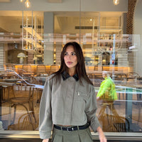 Roar Rider Oversized Trucker Jacket - Olive