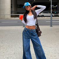 Chelsea Drop Waist Baggy Jeans - Medium Wash