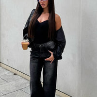 Astrid Wide Leg Baggy Jean - Black Wash