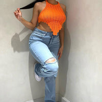 90's Nostalgia Straight Leg Jeans - Light Blue Wash