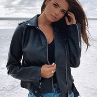 Araxie Vegan Leather Jacket - Black