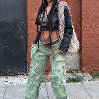 Billie Low Slung Cargo Jeans - Green