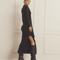 Luxe Cashmere Asymmetrical Dress with Scarf