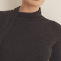Luxe Cashmere Asymmetrical Dress with Scarf