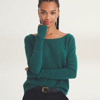 Lightweight Cashmere Boatneck Sweater