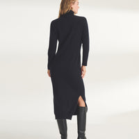 Signature Cashmere Turtleneck Dress with Slits