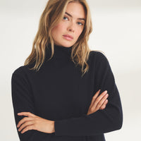 Signature Cashmere Turtleneck Dress with Slits