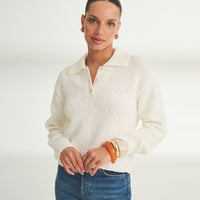 Chunky Cotton Polo Sweater