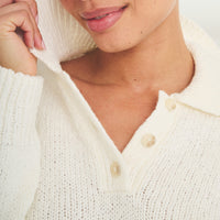 Chunky Cotton Polo Sweater