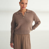 Chunky Cotton Polo Sweater