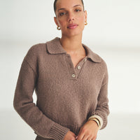 Chunky Cotton Polo Sweater