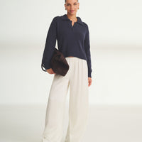 Chunky Cotton Polo Sweater