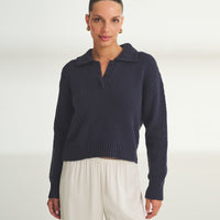 Chunky Cotton Polo Sweater