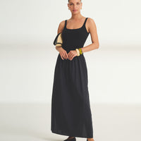 Novelty Cotton Cashmere Mixed Media Dress