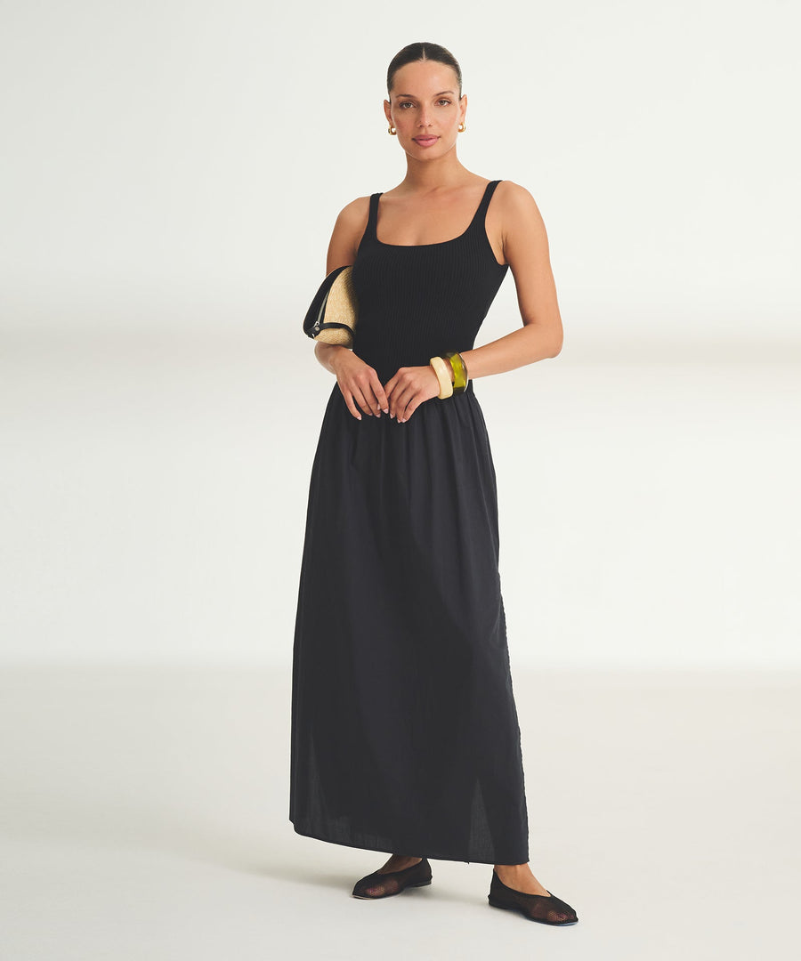 Novelty Cotton Cashmere Mixed Media Dress