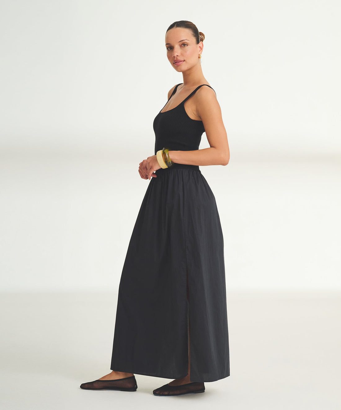 Novelty Cotton Cashmere Mixed Media Dress