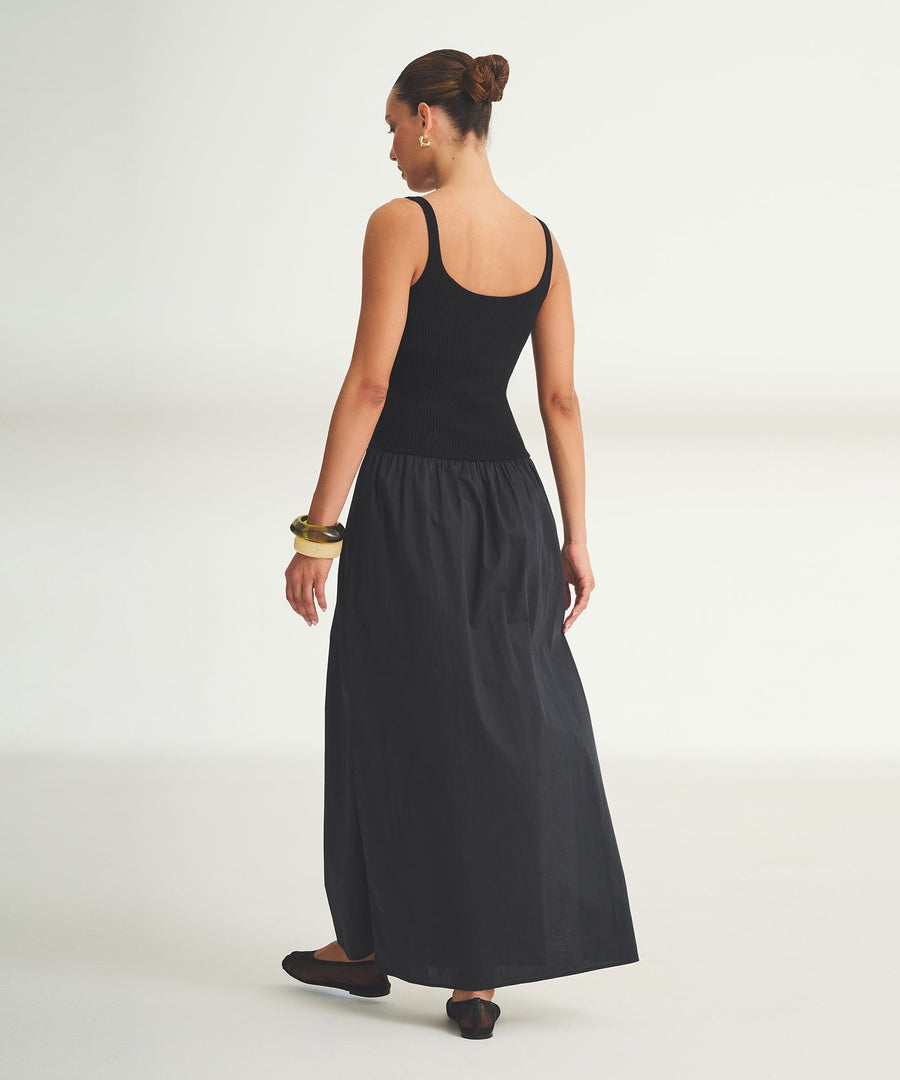 Novelty Cotton Cashmere Mixed Media Dress