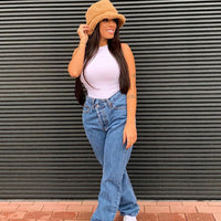 Crossover Straight Leg Jeans - Medium Wash