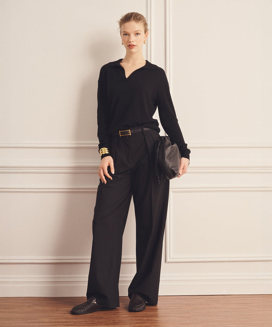 Super Fine Cashmere Long Sleeve Polo