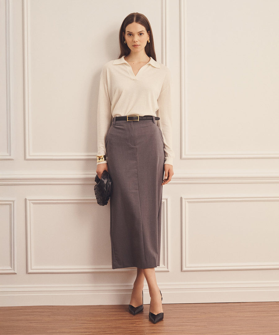 Super Fine Cashmere Long Sleeve Polo