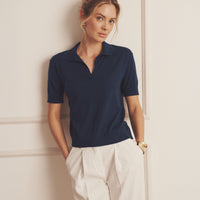 Super Fine Cashmere Short Sleeve Polo