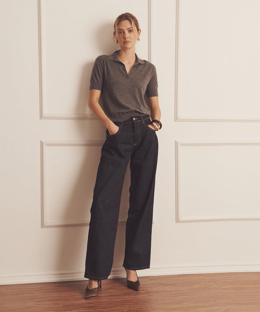 Super Fine Cashmere Short Sleeve Polo