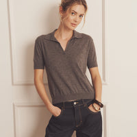 Super Fine Cashmere Short Sleeve Polo