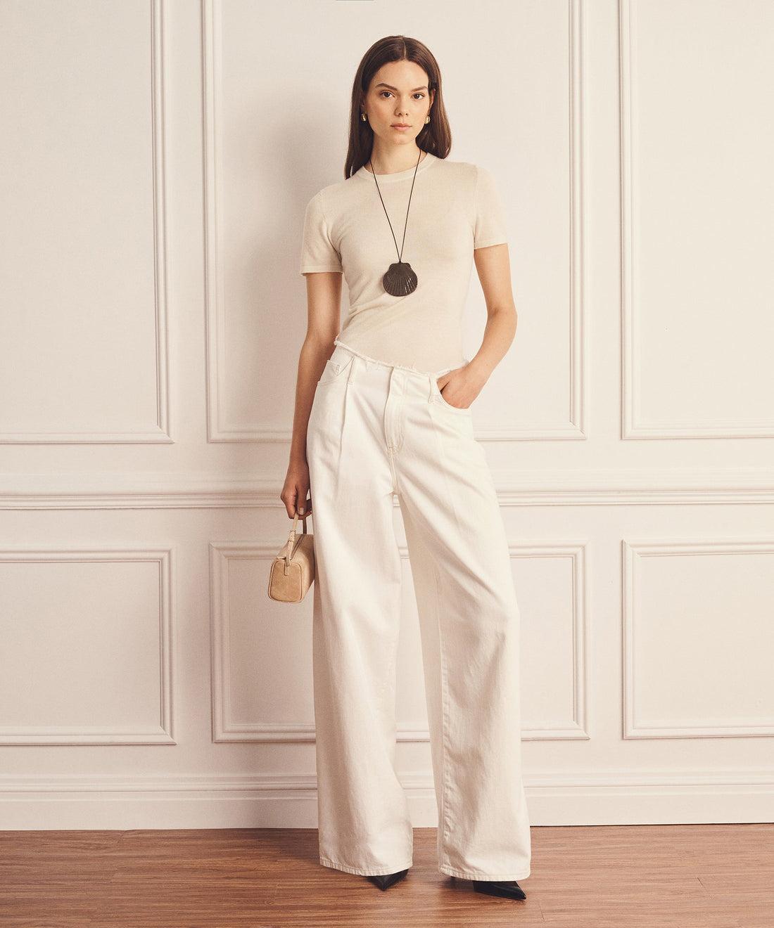 Super Fine Cashmere Shrunken T-Shirt