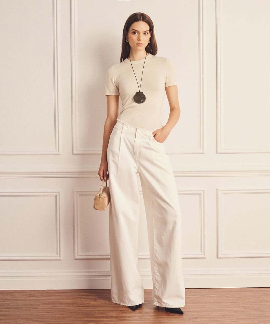 Super Fine Cashmere Shrunken T-Shirt