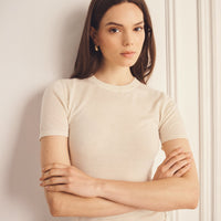 Super Fine Cashmere Shrunken T-Shirt