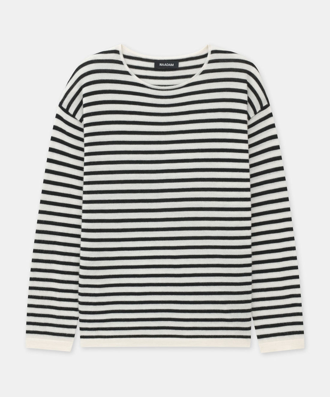 Super Fine Cashmere Striped Relaxed Crewneck