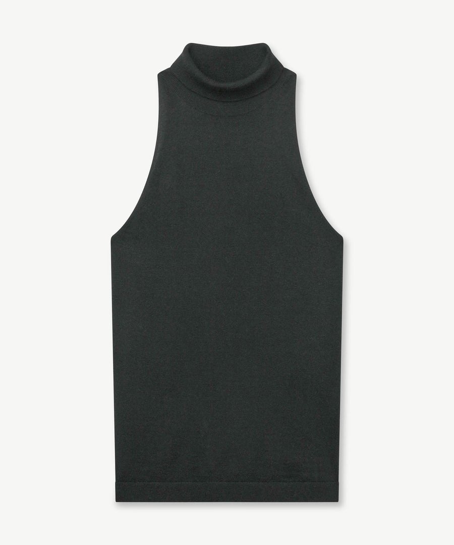 Super Fine Cashmere Sleeveless Turtleneck