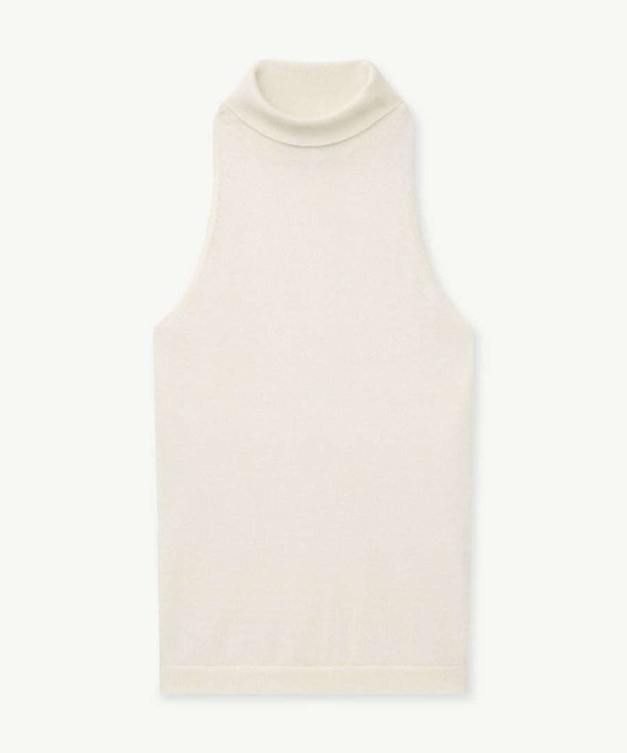 Super Fine Cashmere Sleeveless Turtleneck