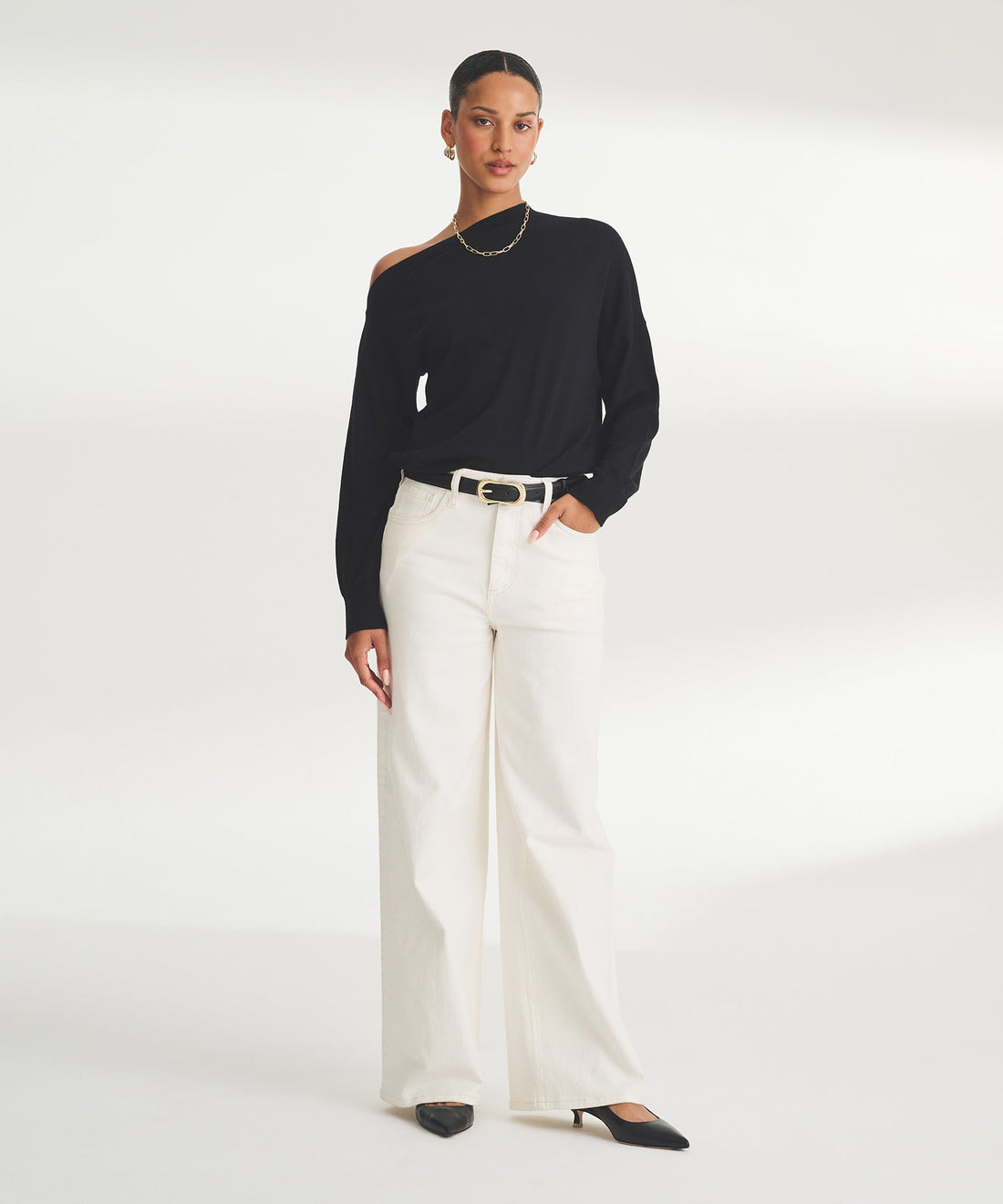Super Fine Cashmere Asymmetrical Top