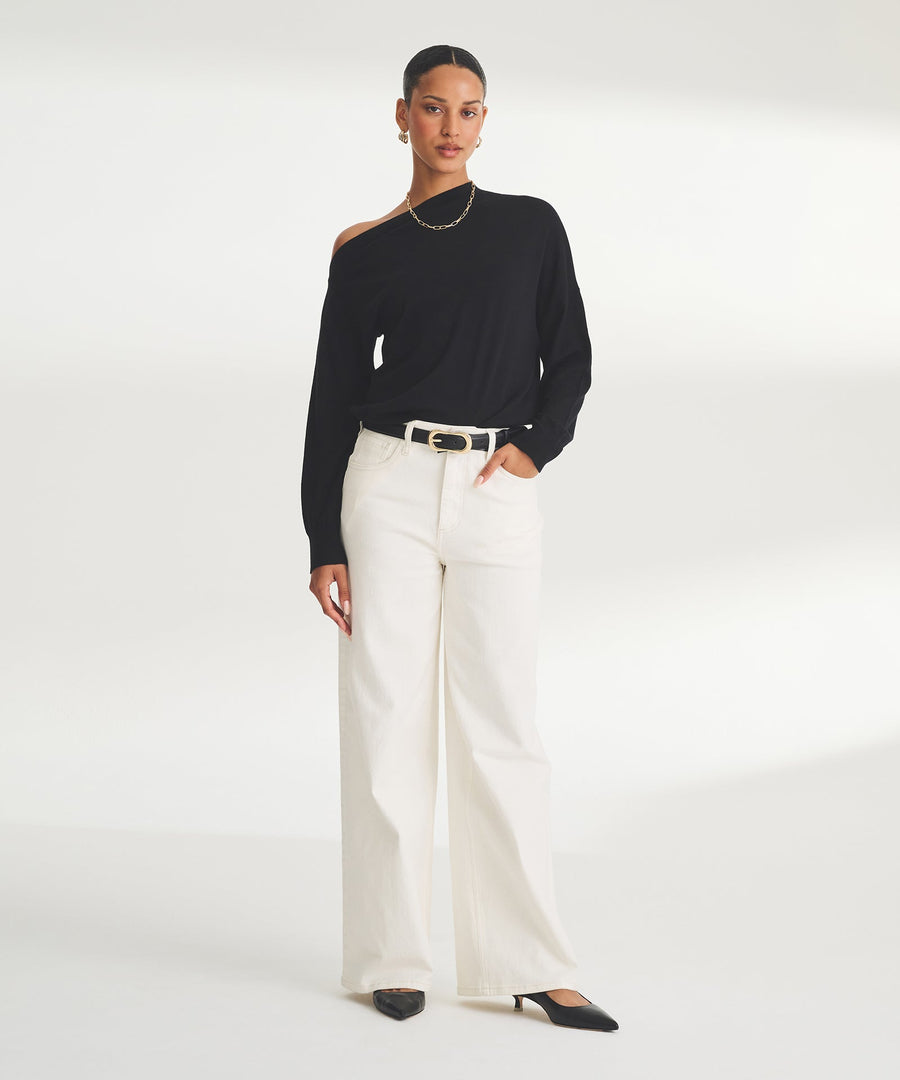 Super Fine Cashmere Asymmetrical Top