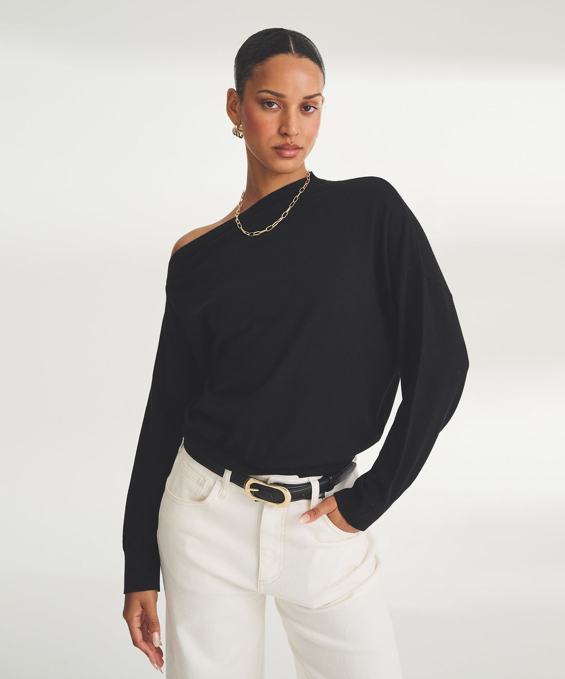 Super Fine Cashmere Asymmetrical Top