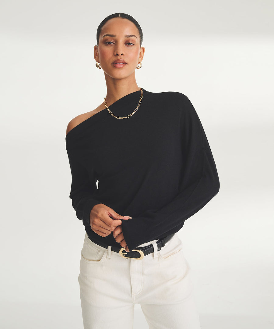 Super Fine Cashmere Asymmetrical Top