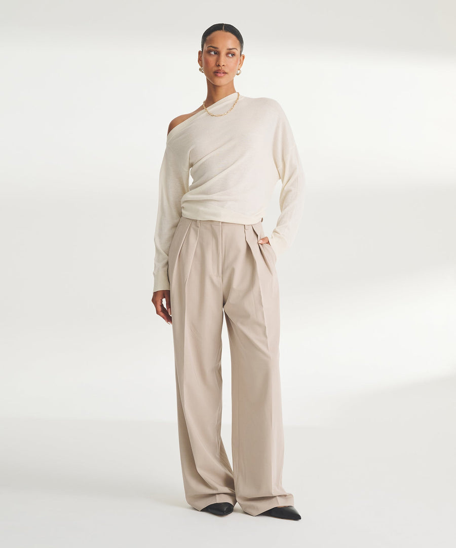 Super Fine Cashmere Asymmetrical Top