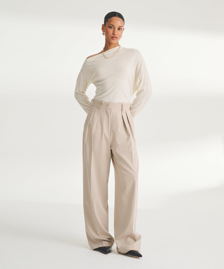Super Fine Cashmere Asymmetrical Top