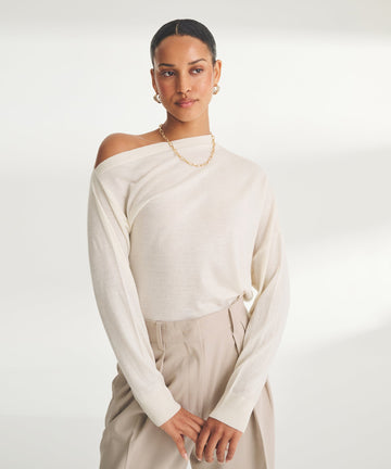 Super Fine Cashmere Asymmetrical Top
