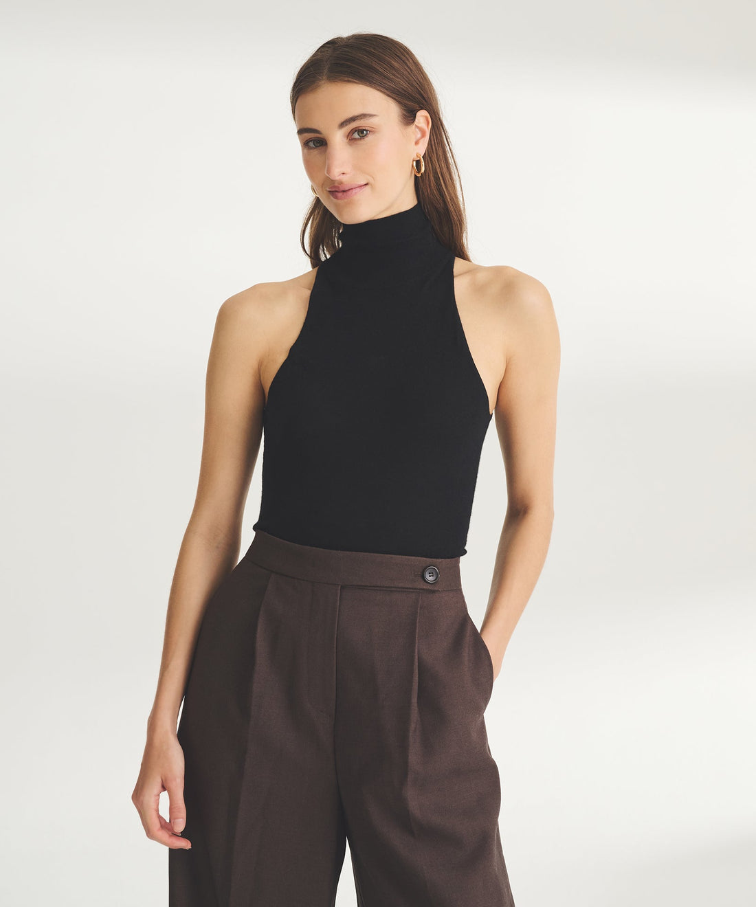 Super Fine Cashmere Sleeveless Turtleneck