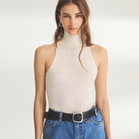 Super Fine Cashmere Sleeveless Turtleneck