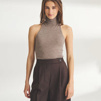 Super Fine Cashmere Sleeveless Turtleneck