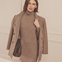 Signature Cashmere Turtleneck Dress with Slits