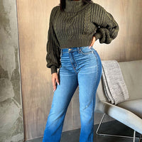 Killing 'Em Softly Side Split Jean - Medium Blue Wash
