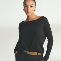Lightweight Cashmere Boatneck Sweater