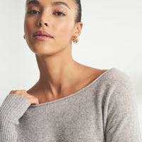 Lightweight Cashmere Boatneck Sweater