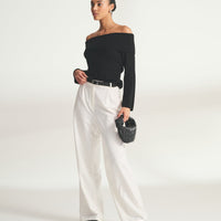 Lightweight Cashmere Off The Shoulder Top