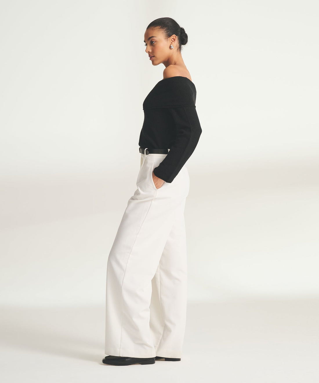 Lightweight Cashmere Off The Shoulder Top